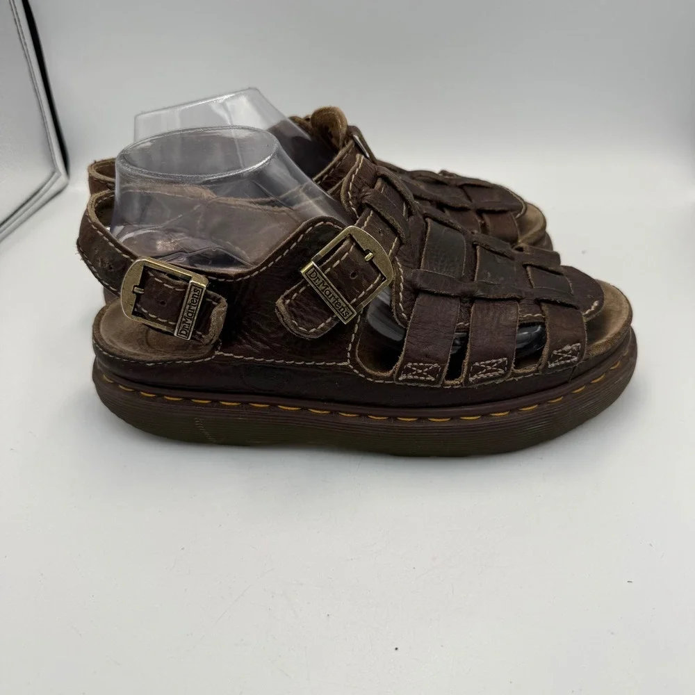 Dr. Martens 8092 Vintage Made in England Brown Leather Fisherman Sandals Mens 10